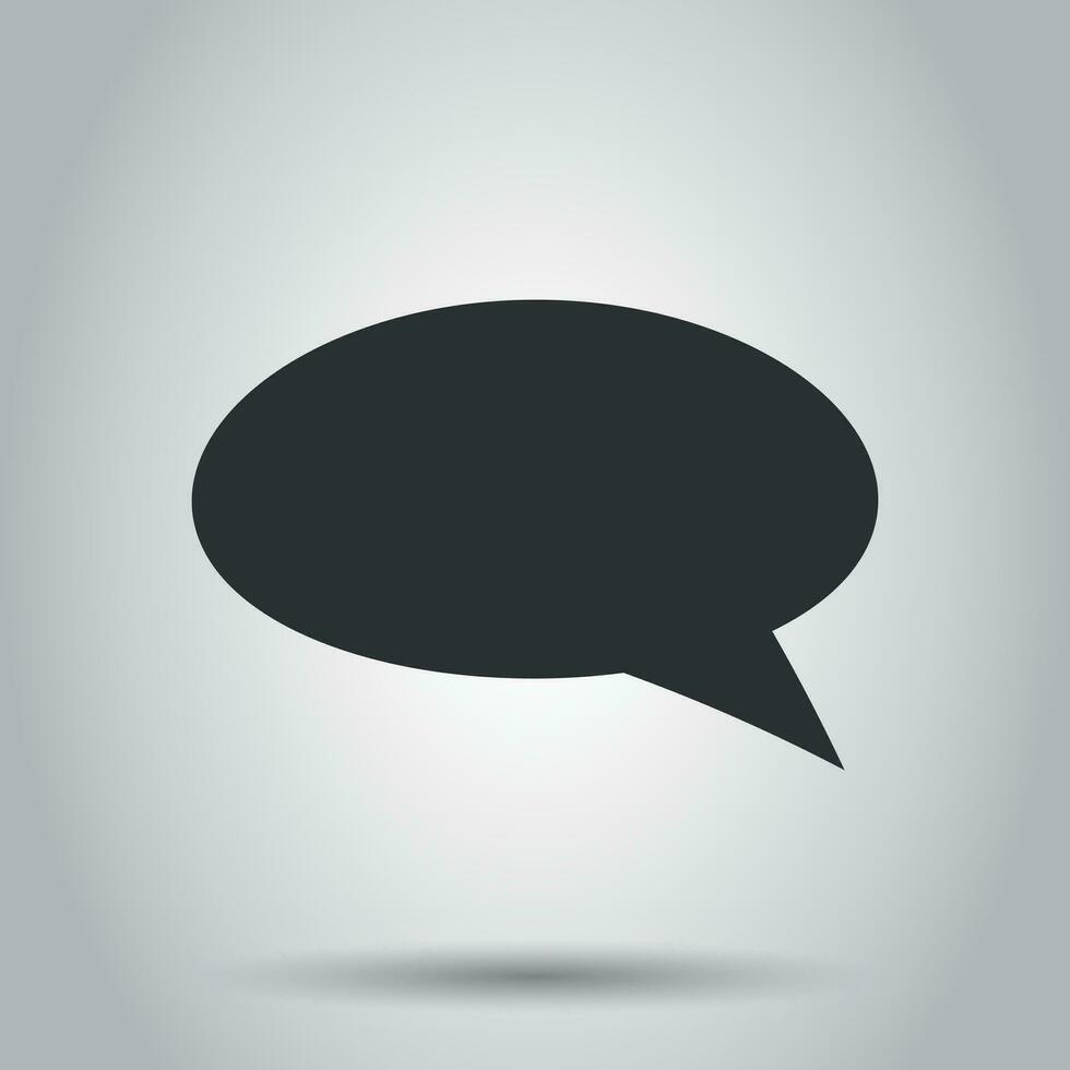 Blank empty speech bubble vector icon in flat style. Dialogue box on white background. Speech message business concept.