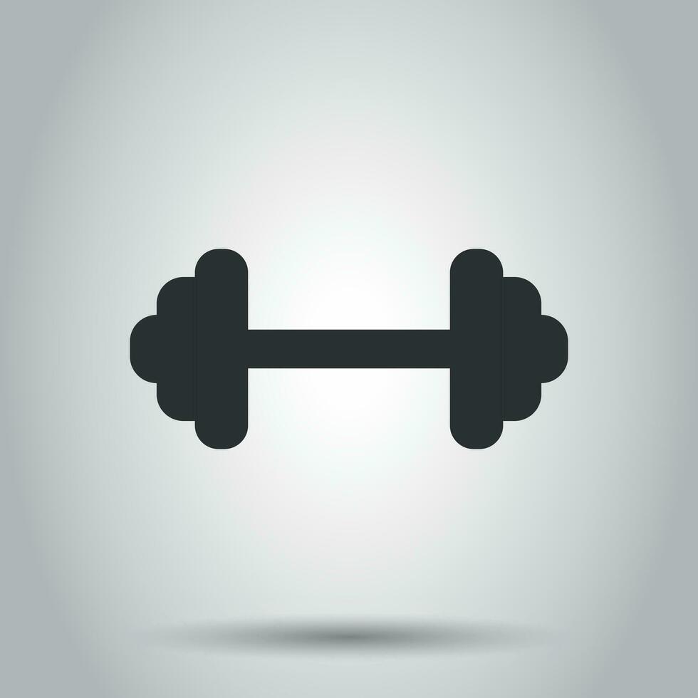 Dumbbell fitness gym in flat style. Barbell illustration on white background. Bodybuilding sport concept. vector