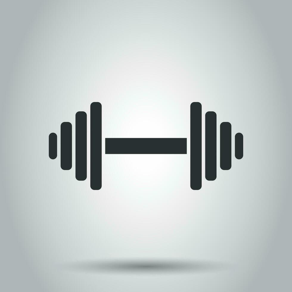 Dumbbell fitness gym in flat style. Barbell illustration on white background. Bodybuilding sport concept. vector