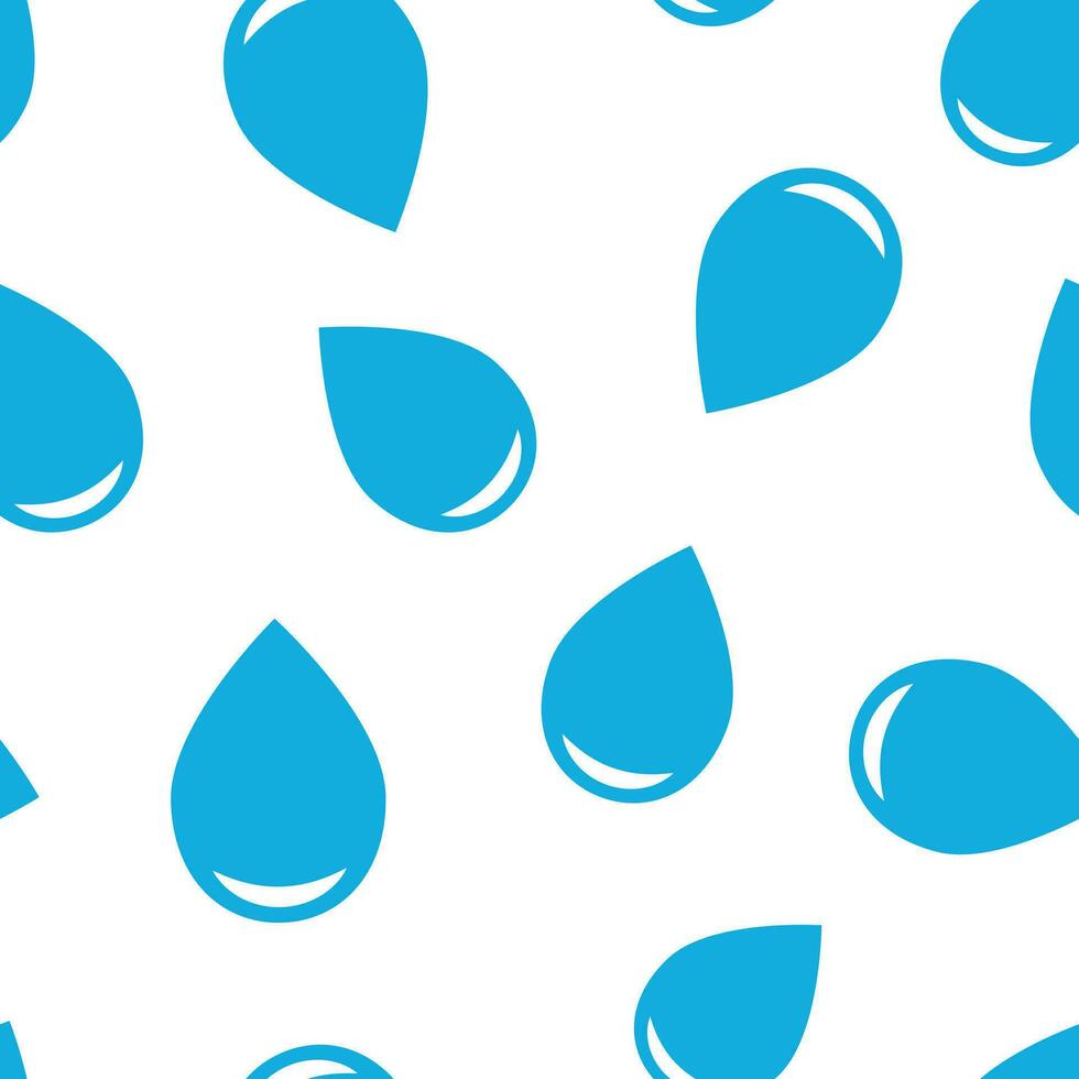 Water drop icon seamless pattern background. Raindrop vector illustration. Droplet water blob symbol pattern.