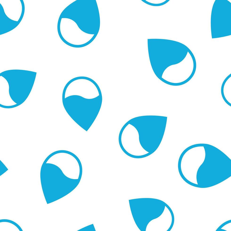 Water drop icon seamless pattern background. Raindrop vector illustration. Droplet water blob symbol pattern.