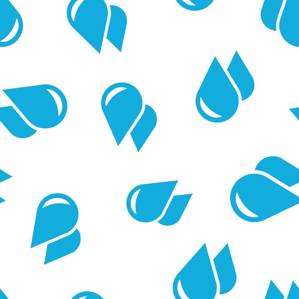 Water drop icon seamless pattern background. Raindrop vector illustration. Droplet water blob symbol pattern.