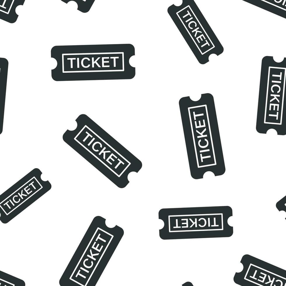 Cinema ticket icon seamless pattern background. Admit one coupon entrance vector illustration. Ticket symbol pattern.