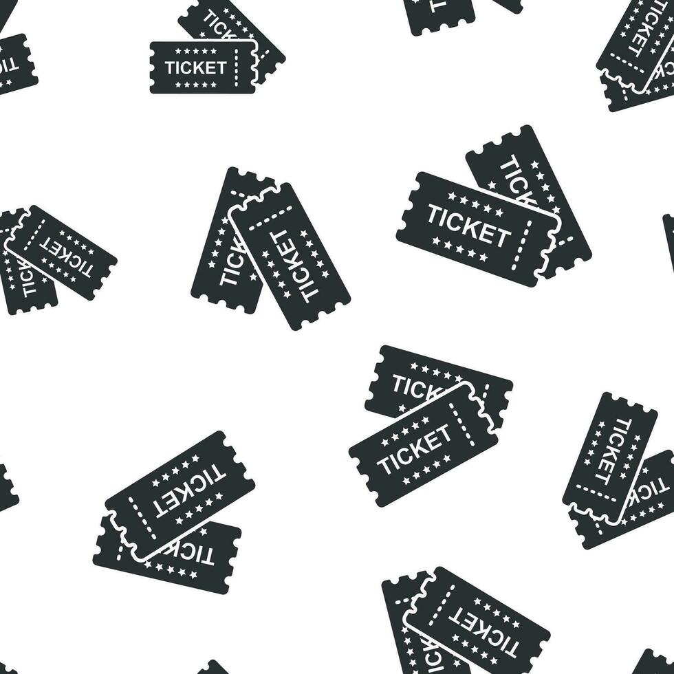 Cinema ticket icon seamless pattern background. Admit one coupon entrance vector illustration. Ticket symbol pattern.