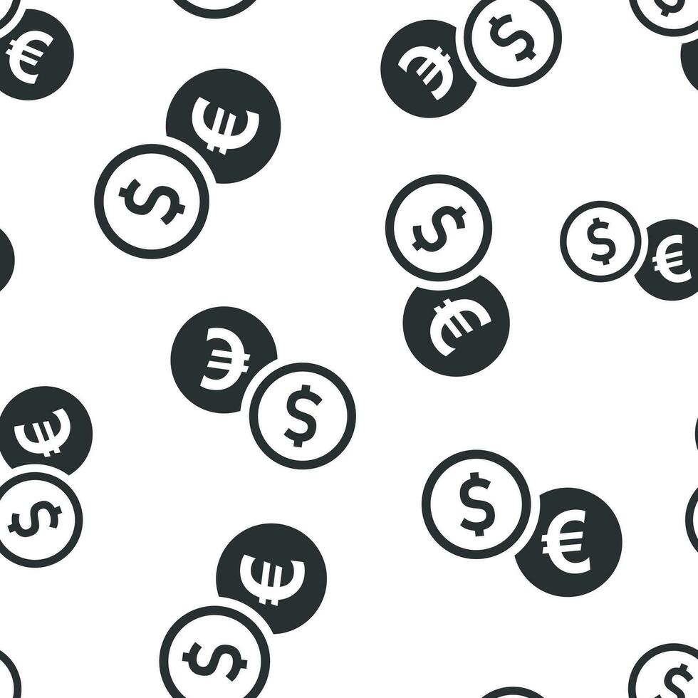 Coins stack icon seamless pattern background. Dollar coin vector illustration. Money stacked symbol pattern.