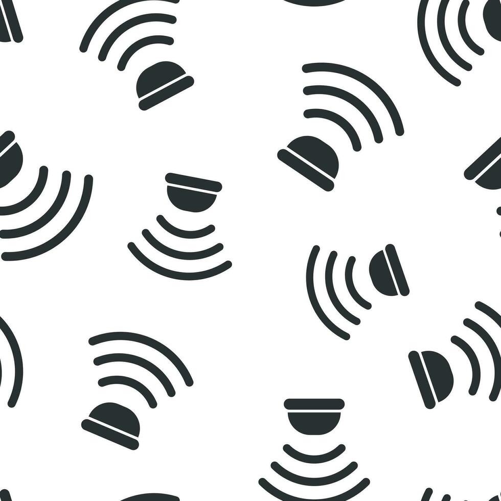 Motion sensor icon seamless pattern background. Sensor waves vector illustration. Security connection symbol pattern.