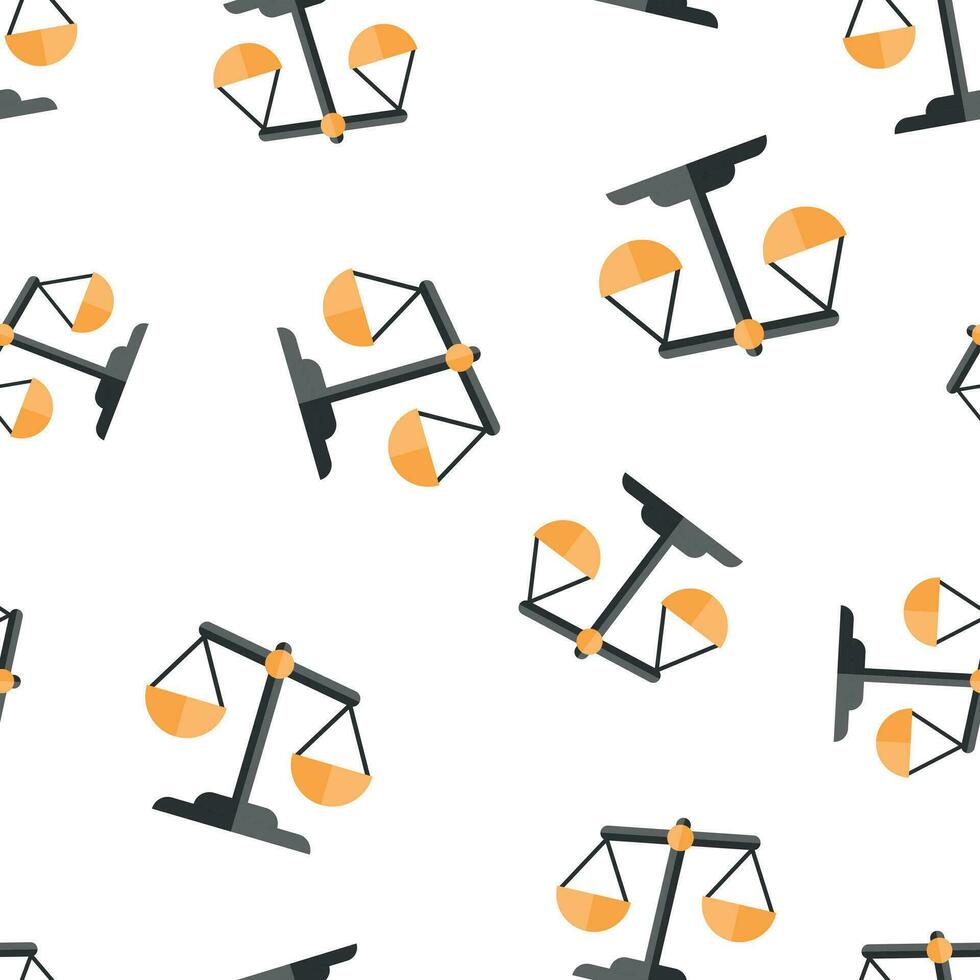 Scale comparison icon seamless pattern background. Balance weight vector illustration. Scale compare symbol pattern.