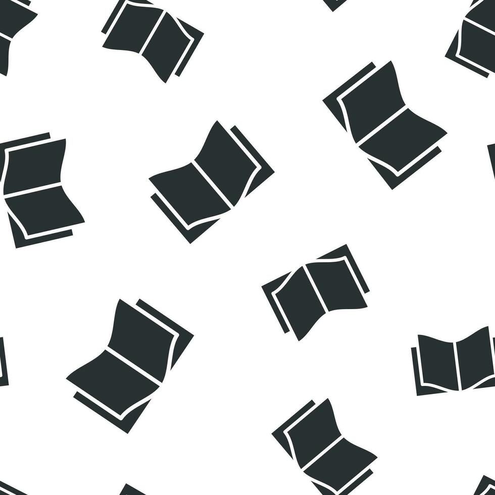 Book education icon seamless pattern background. Literature magazine vector illustration. Book paper symbol pattern.