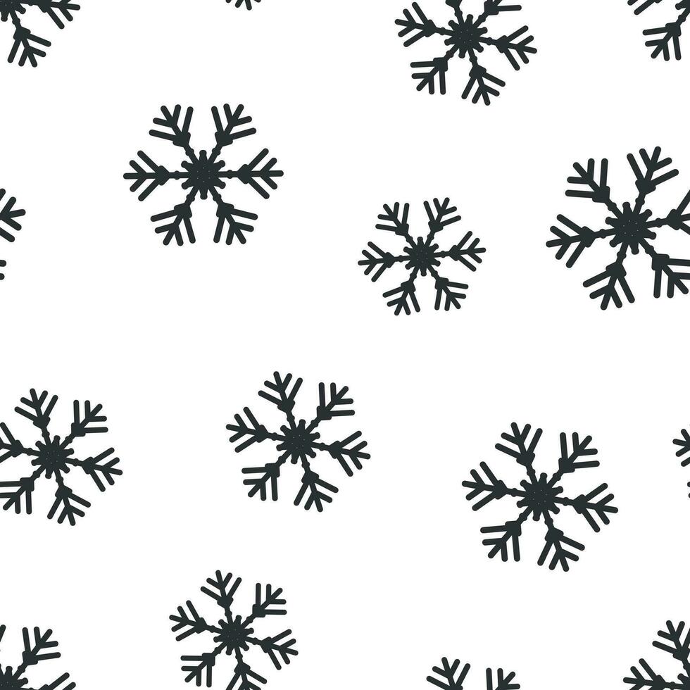 Snowflake icon seamless pattern background. Snow flake winter vector illustration. Christmas snowfall ornament symbol pattern.