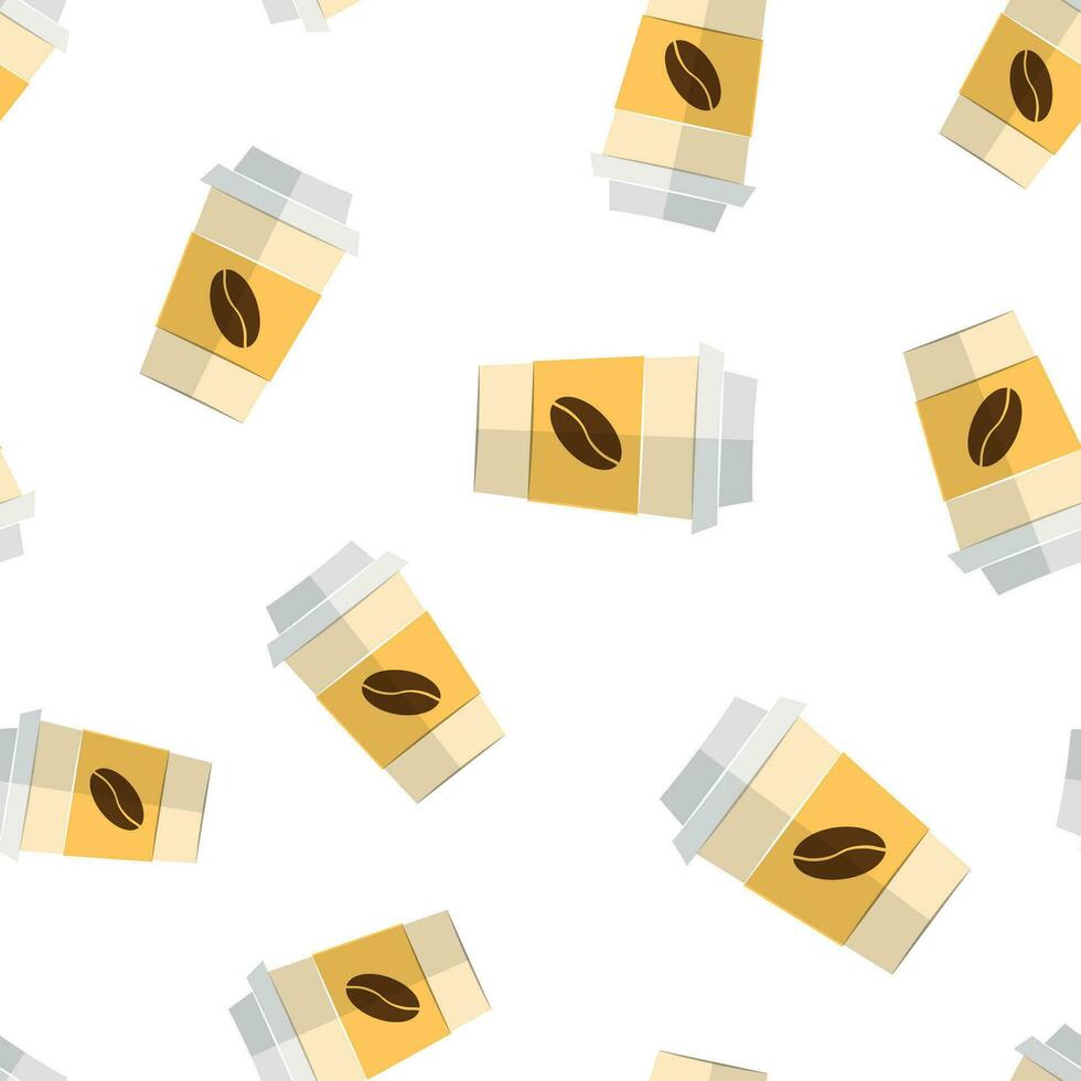 Coffee, tea cup icon seamless pattern background. Coffee mug vector illustration. Drink symbol pattern.