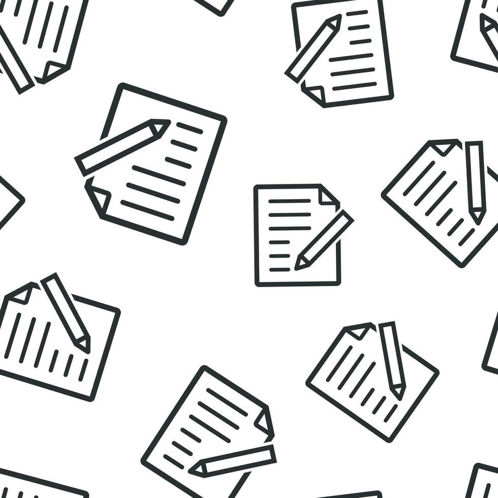 Document note icon seamless pattern background. Paper sheet vector illustration. Notepad document symbol pattern.