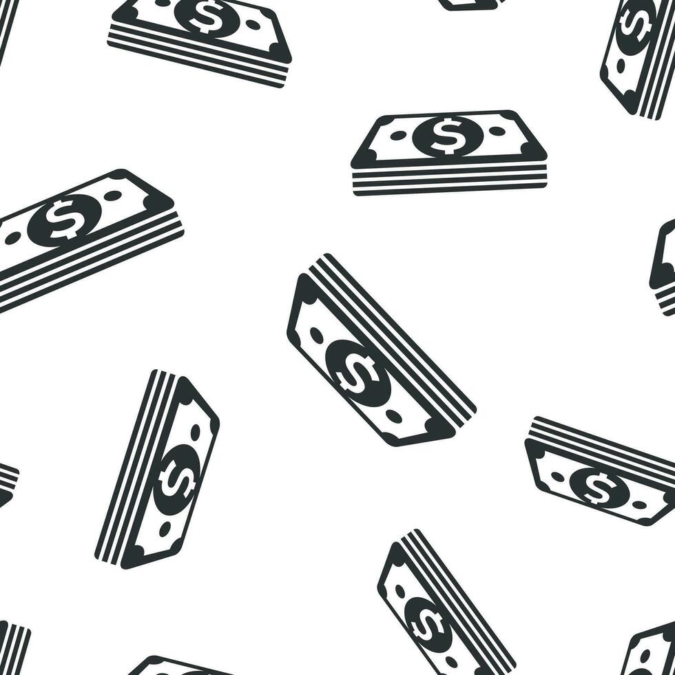 Dollar currency banknote icon seamless pattern background. Dollar cash vector illustration. Banknote bill symbol pattern.