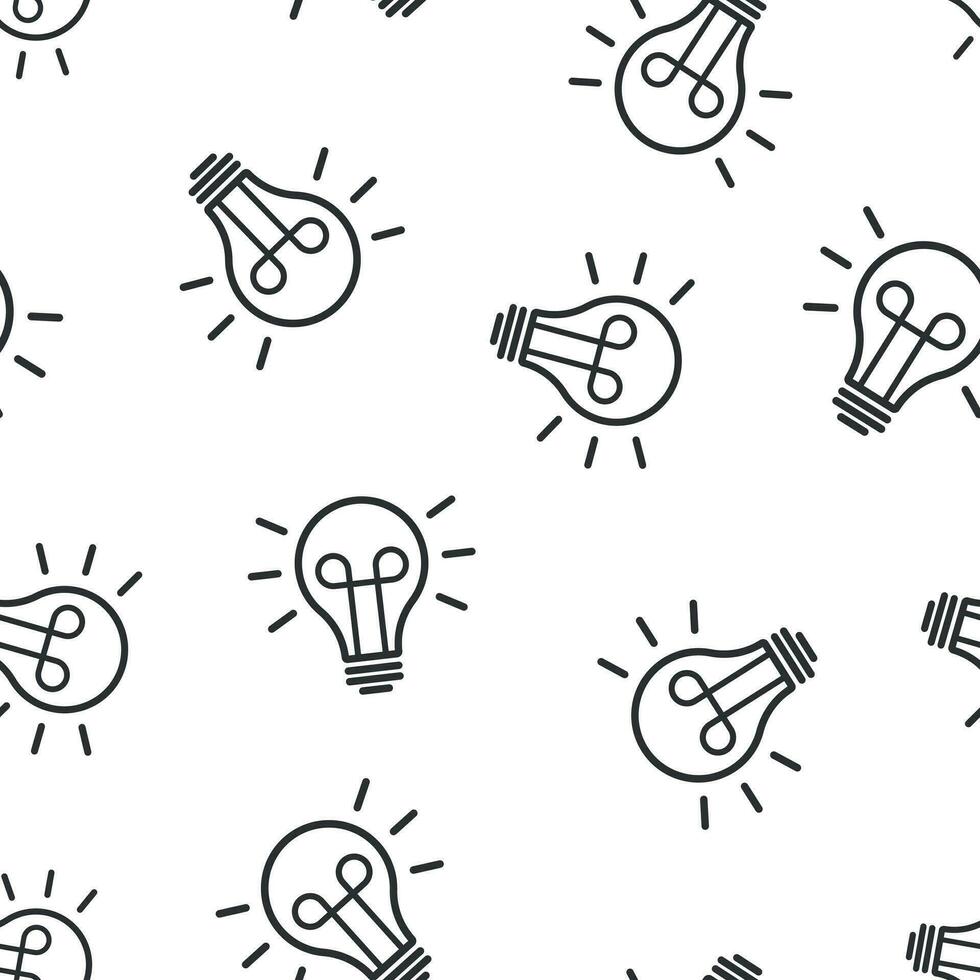 Light bulb icon seamless pattern background. Lightbulb vector illustration. Lamp idea symbol pattern.