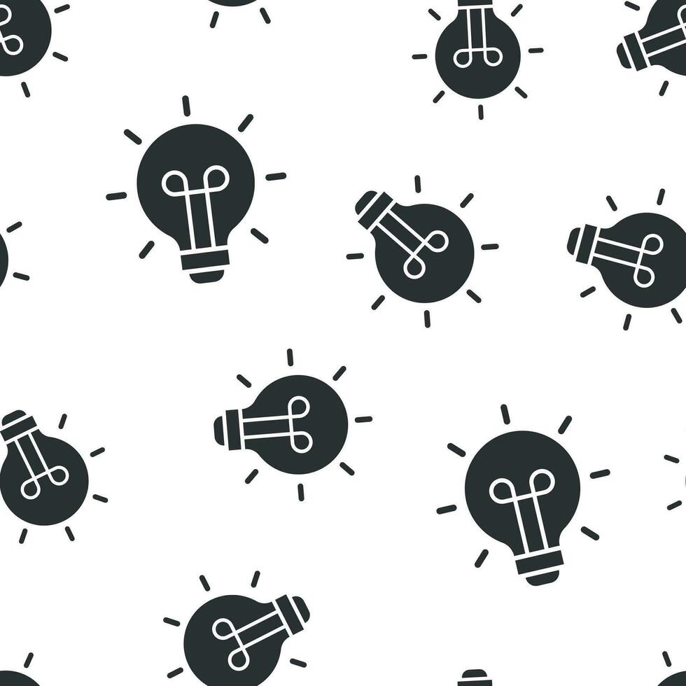 Light bulb icon seamless pattern background. Lightbulb vector illustration. Lamp idea symbol pattern.