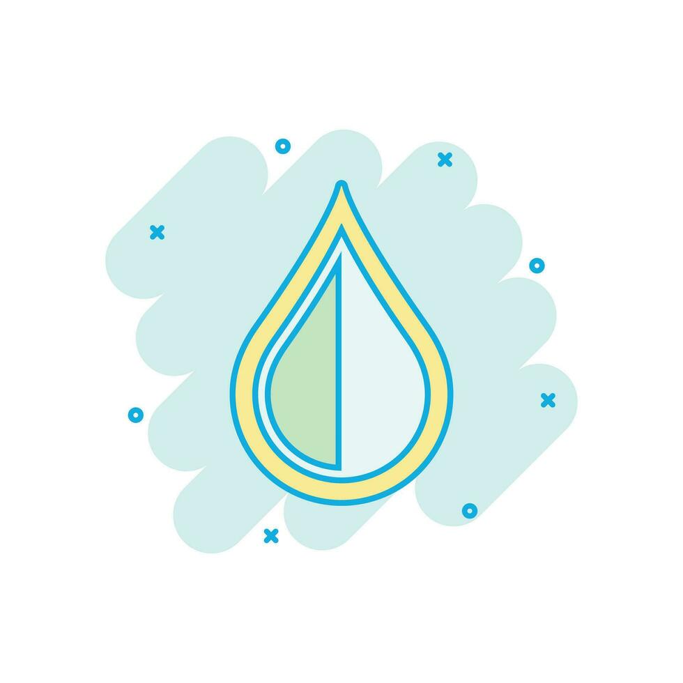 icono de gota de agua en estilo cómico. pictograma de ilustración de dibujos animados de vector de gota de lluvia. efecto de salpicadura de concepto de negocio de gota de agua de gota.