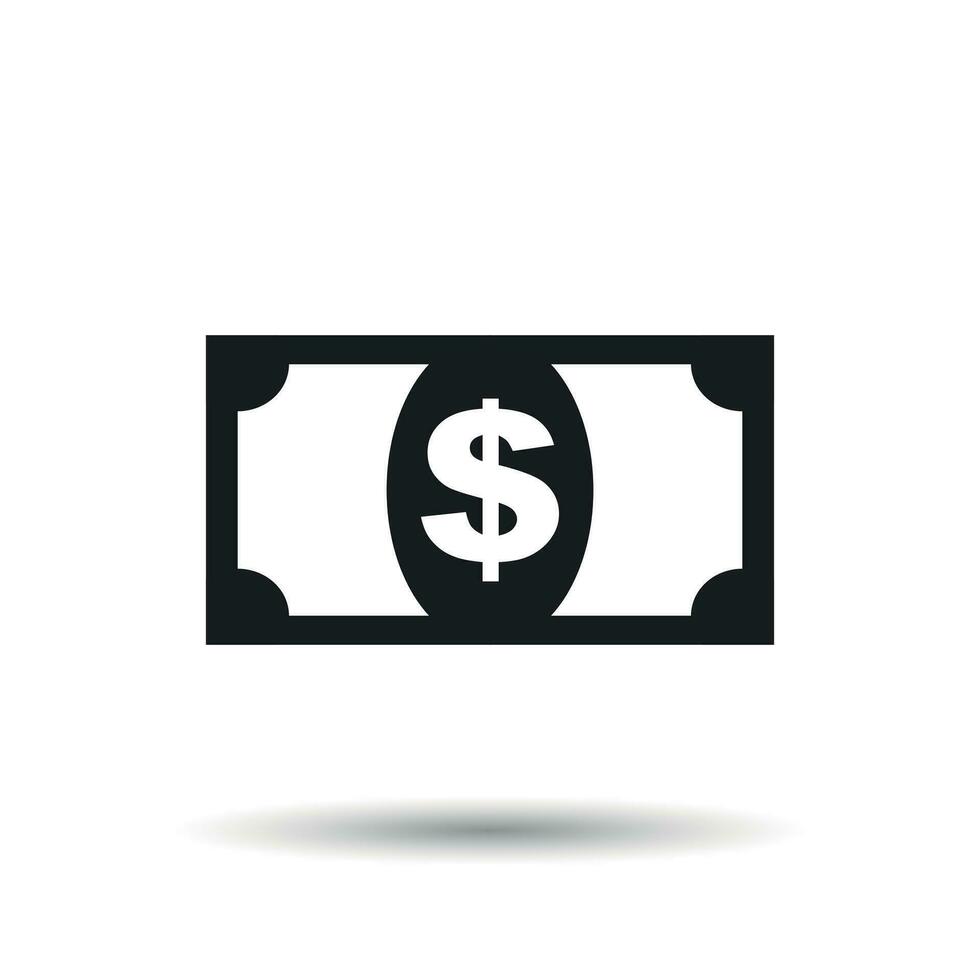 Money icon. Vector illustration in flat style. Dollar on isolated background.