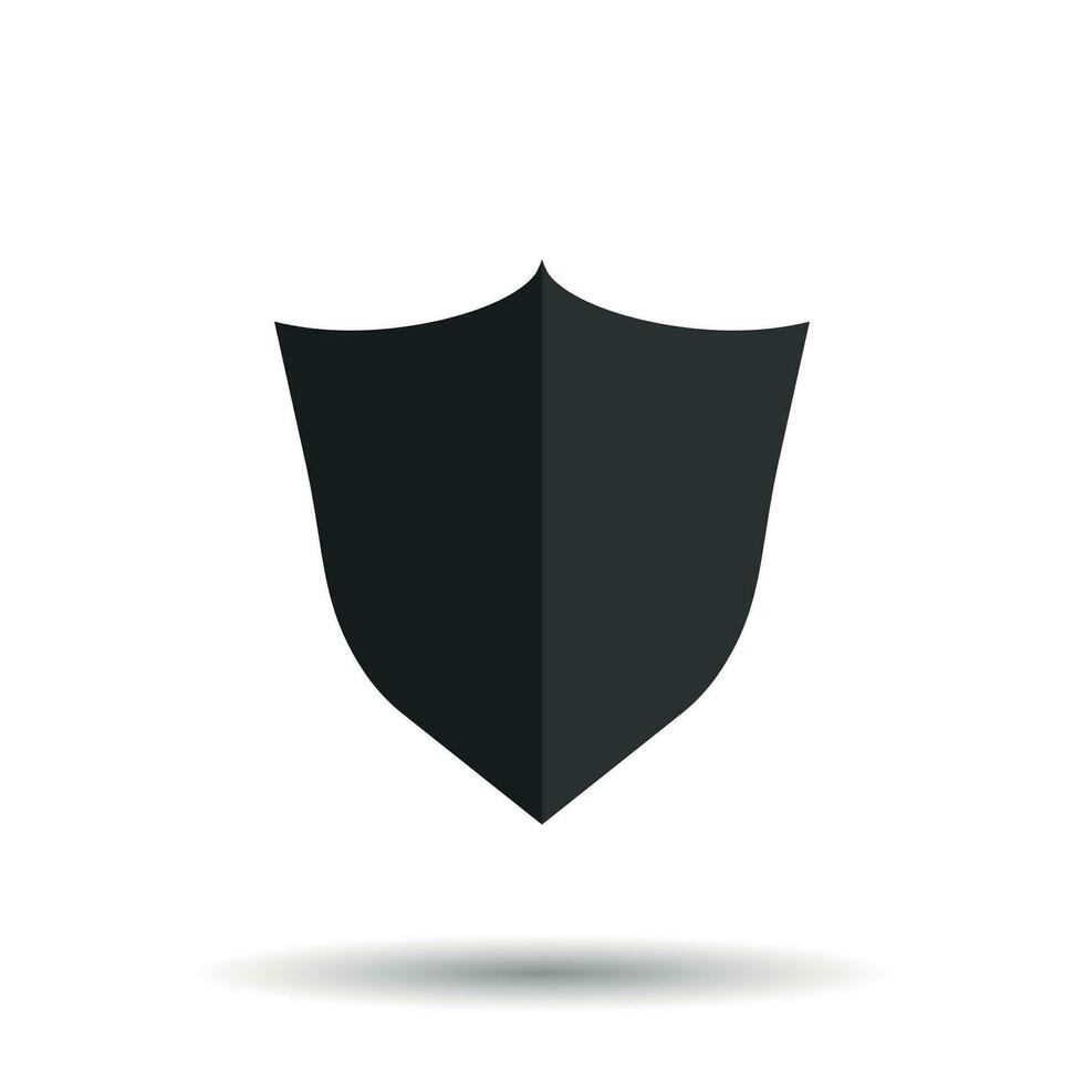 Shield protection icon. Vector illustration in flat style with shadow on white background.