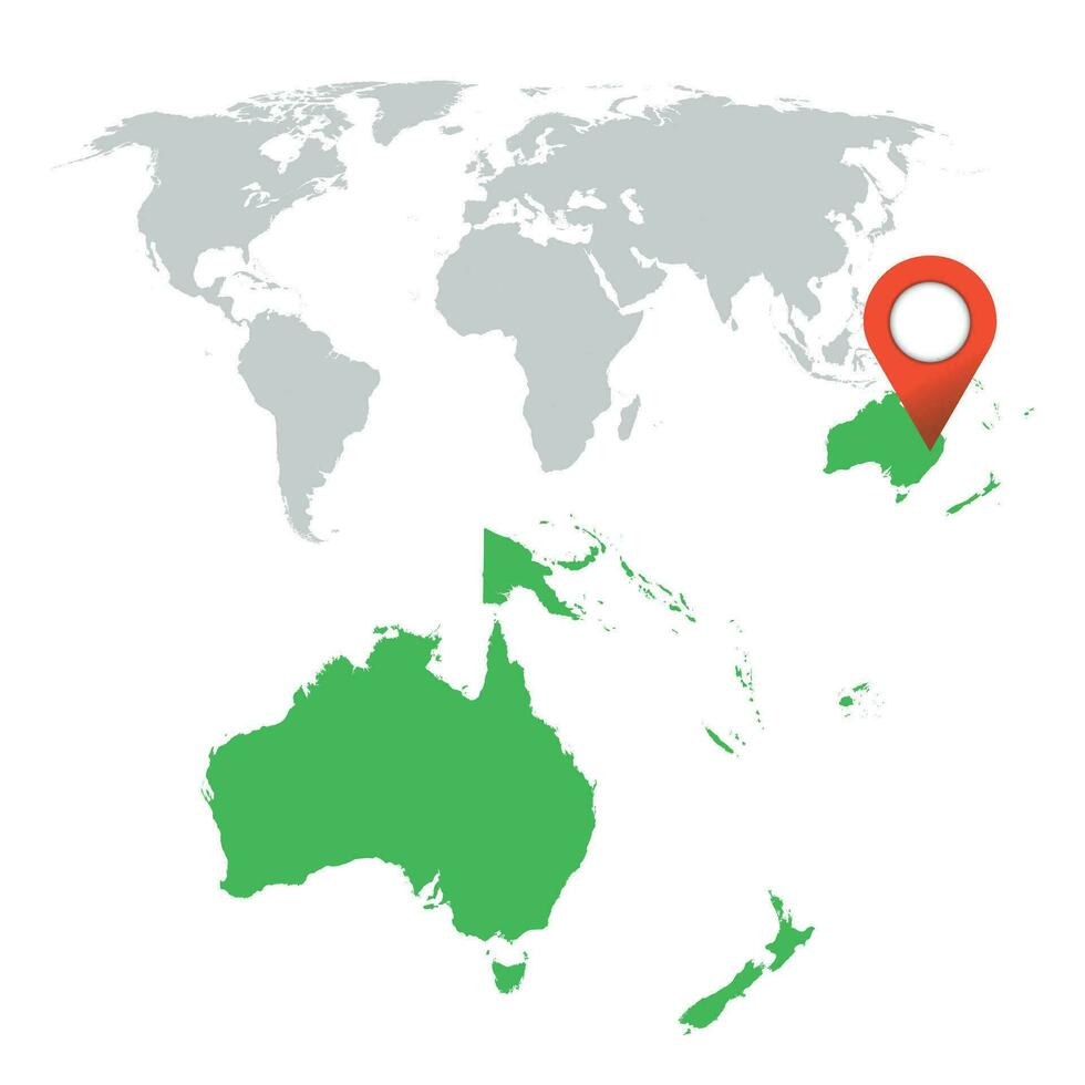 detallado mapa de Australia y Oceanía. mundo mapa navegación colocar. plano vector ilustración.