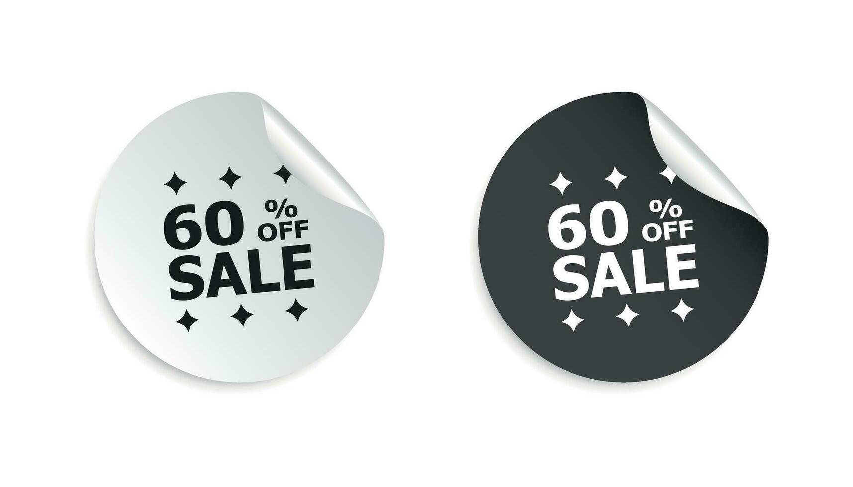 Sale sticker. Sale up to 60 percents. Business sale tag label vector illustration on white background.