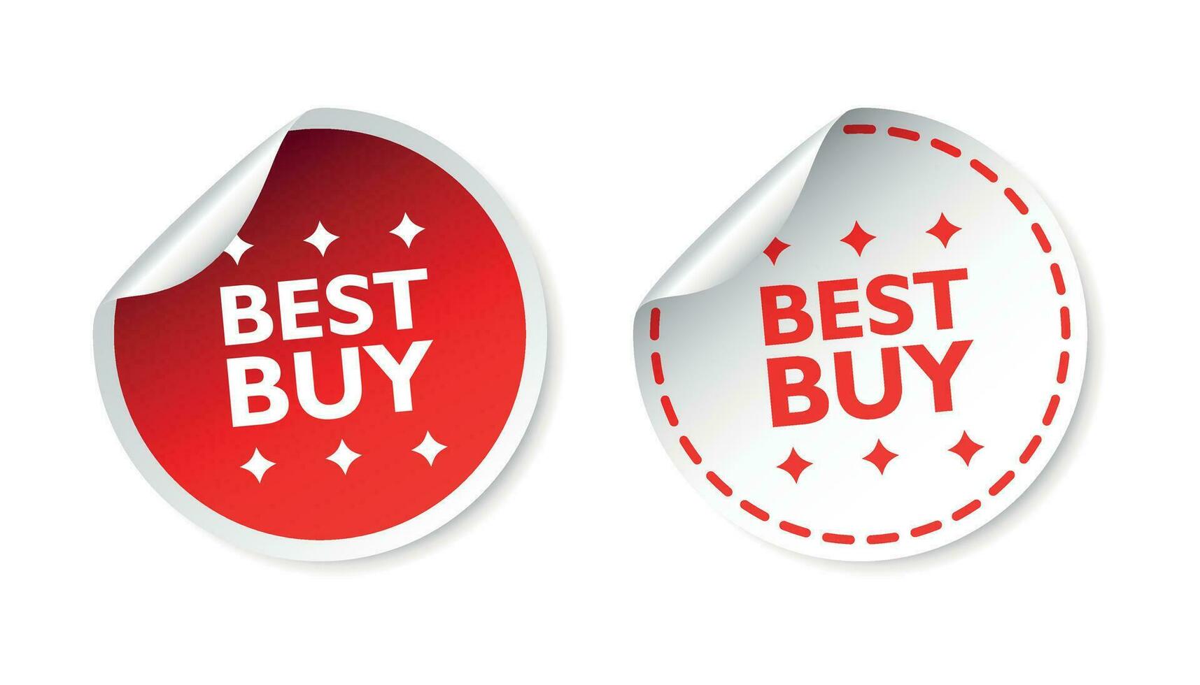 Best buy sticker. Business sale red tag label vector illustration on white background.