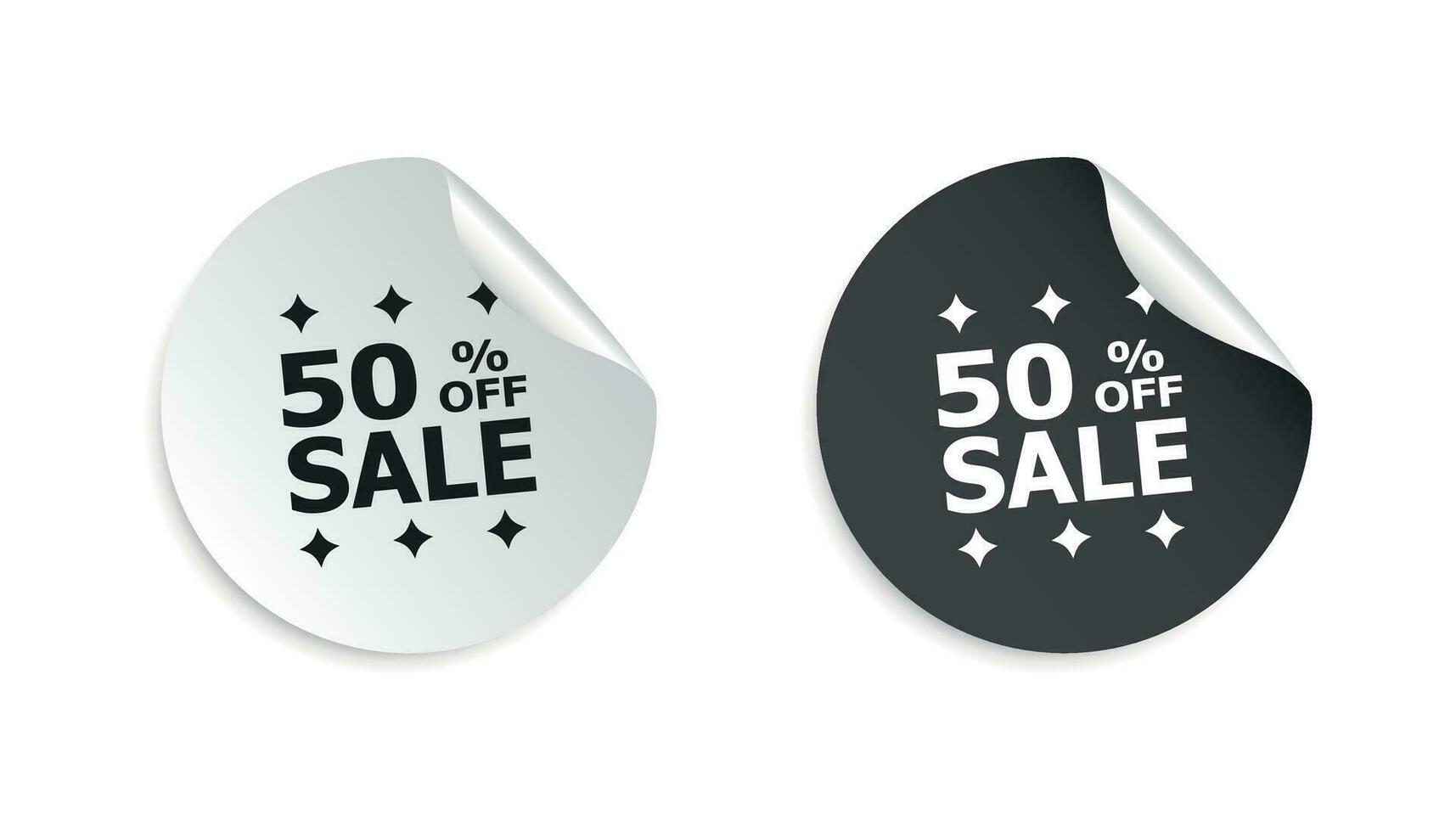 Sale sticker. Sale up to 50 percents. Business sale tag label vector illustration on white background.