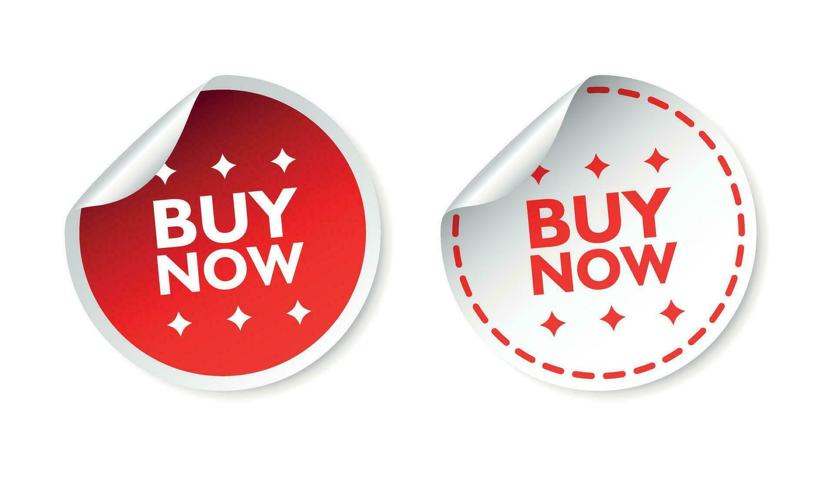 Buy now sticker. Business sale red tag label vector illustration on white background.