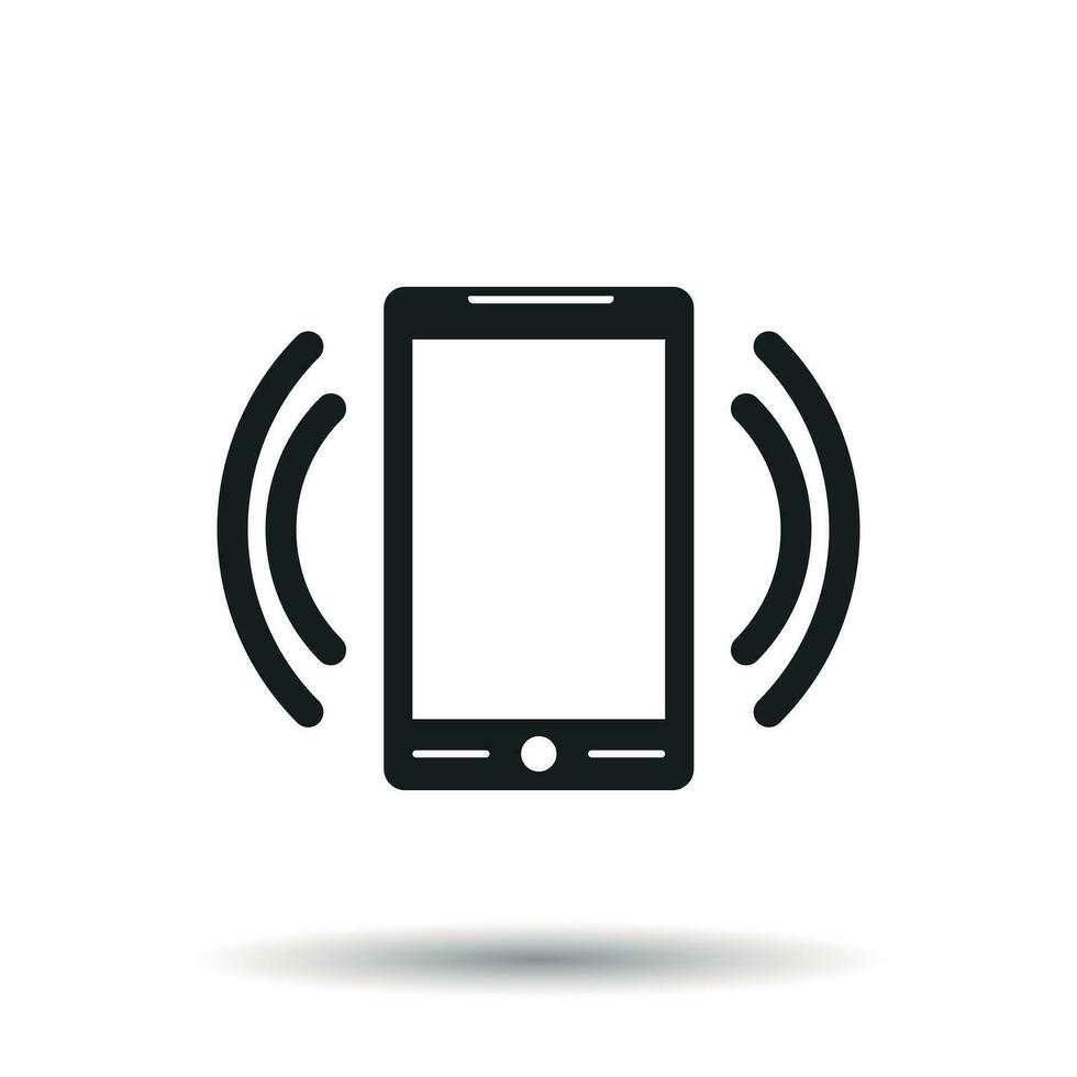 Smart phone with Email symbol on the screen. Vector illustration in flat style on isolated background.