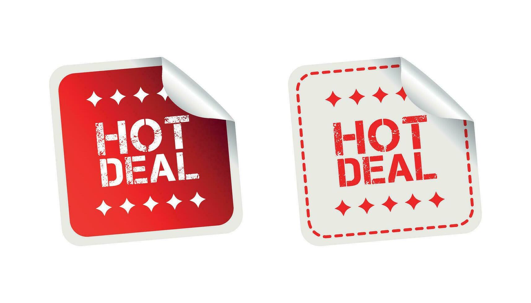 Hot deal sticker. Business sale red tag label vector illustration on white background.
