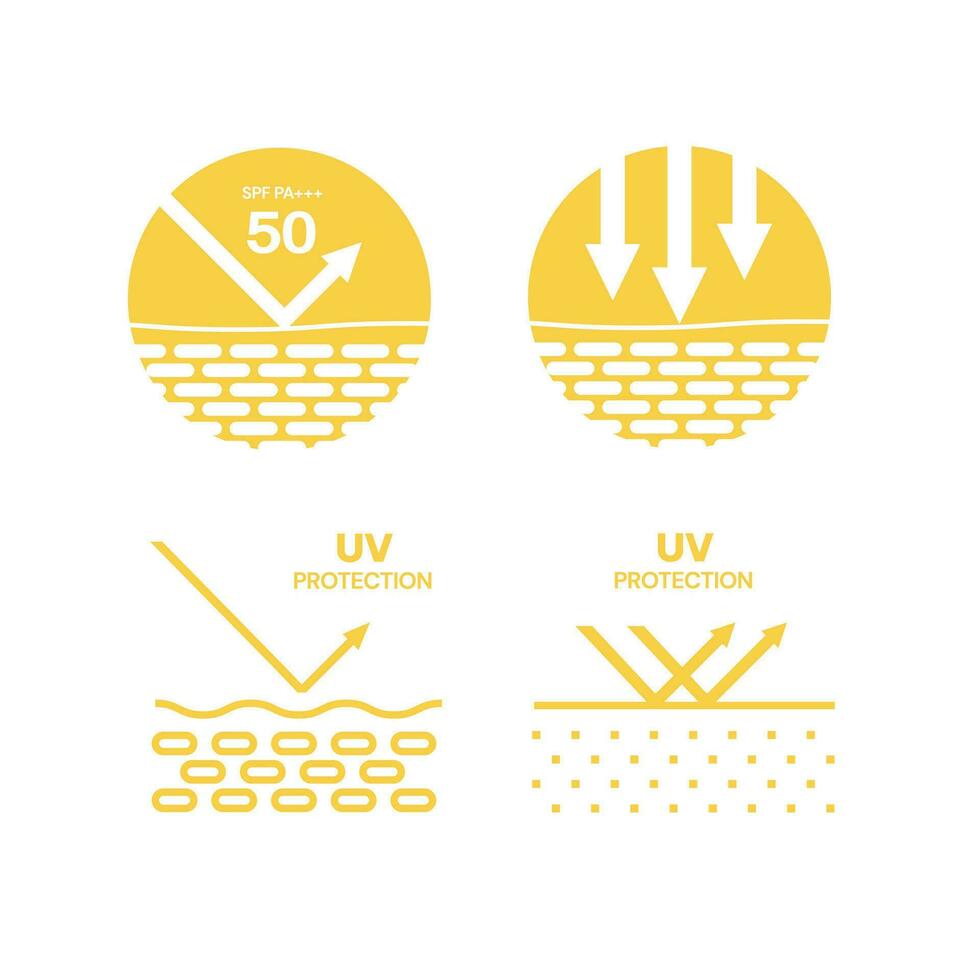 UV protection on white background,bubble shield. Solar protection screen from UV rays vector