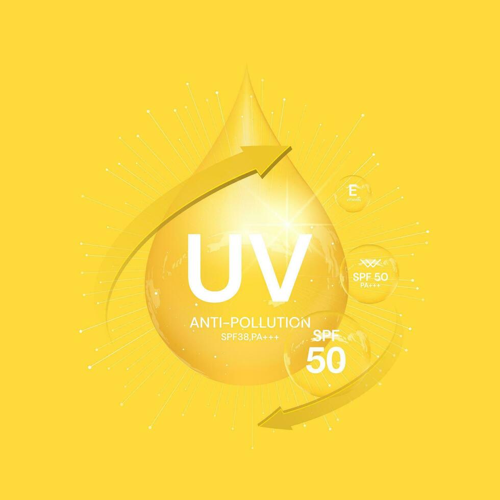 uv proteccion en blanco fondo,burbuja blindaje. solar proteccion pantalla desde uv rayos vector