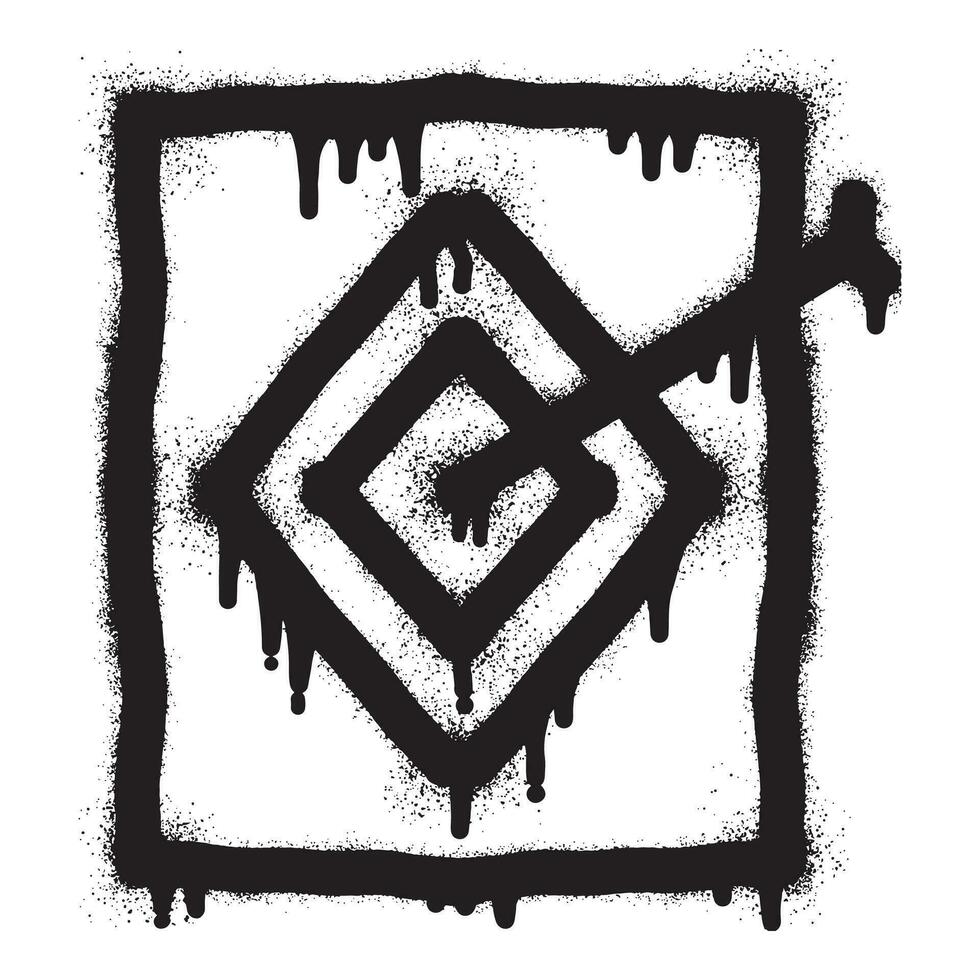 Target icon graffiti with black spray paint vector
