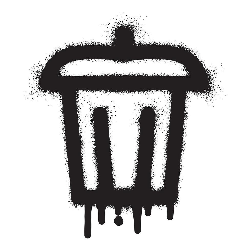 Garbage can graffiti with black spray paint 26125661 Vector Art at Vecteezy