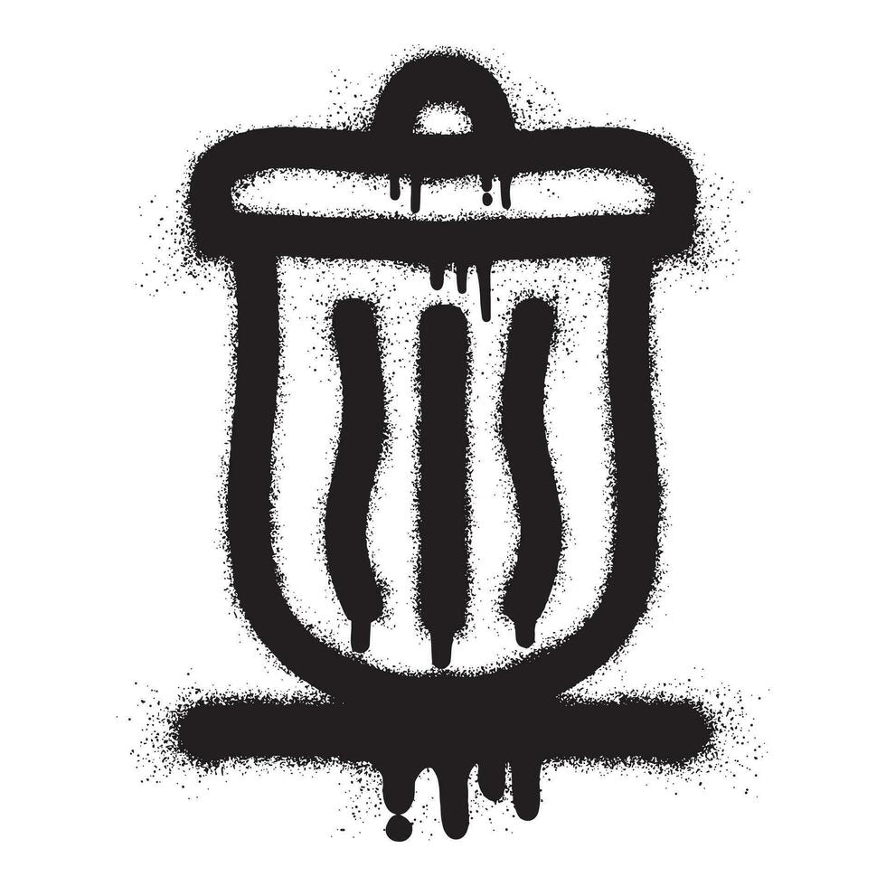 Garbage can graffiti with black spray paint 26125665 Vector Art at Vecteezy