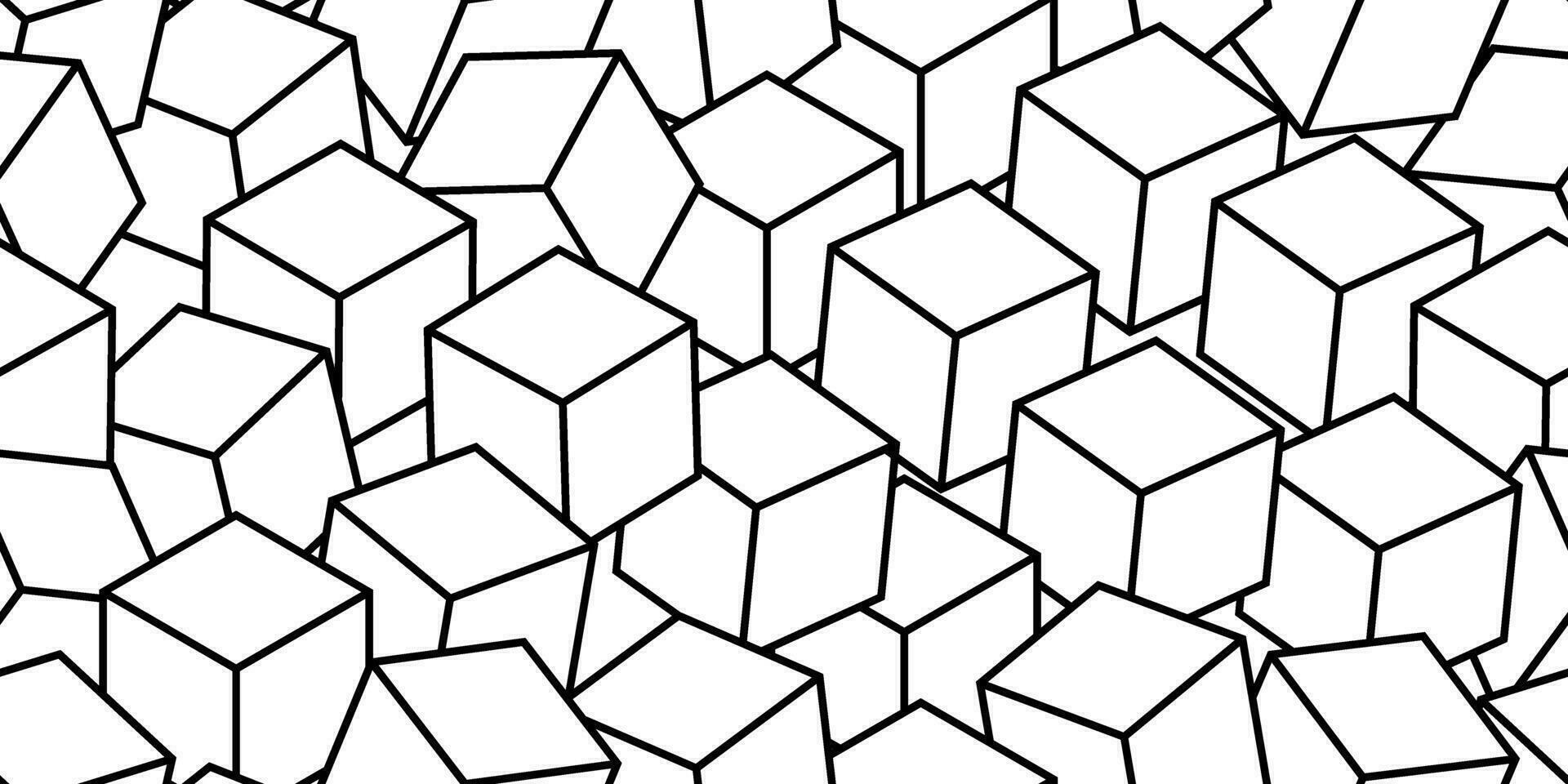 abstrack black white cubes seamless pattern vector