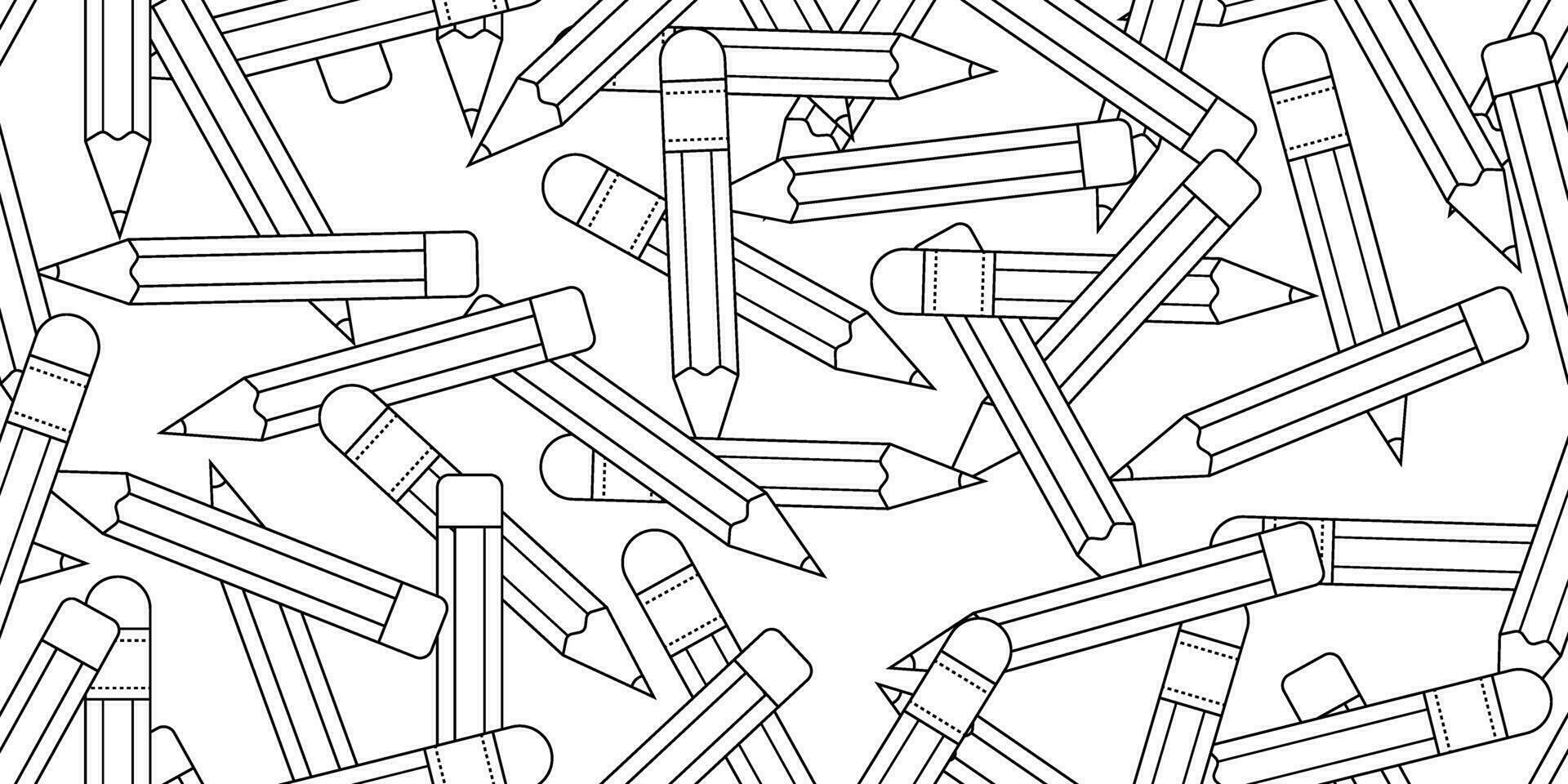 black white pencil seamless pattern vector