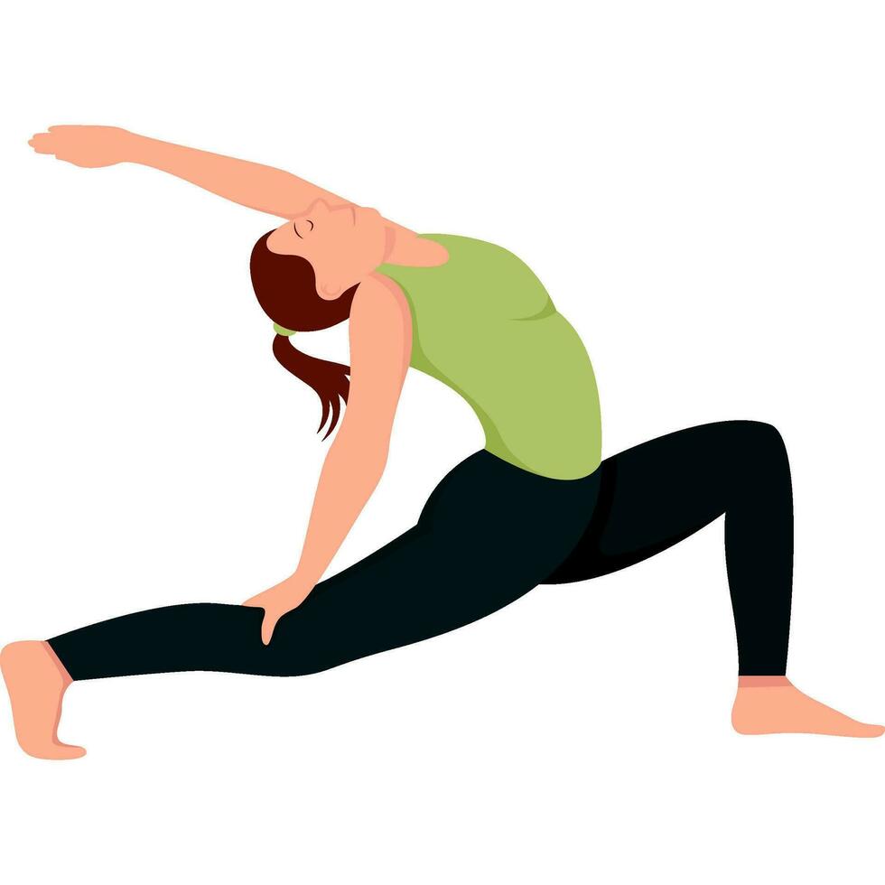 Anjaneyasana yoga asana pose vector