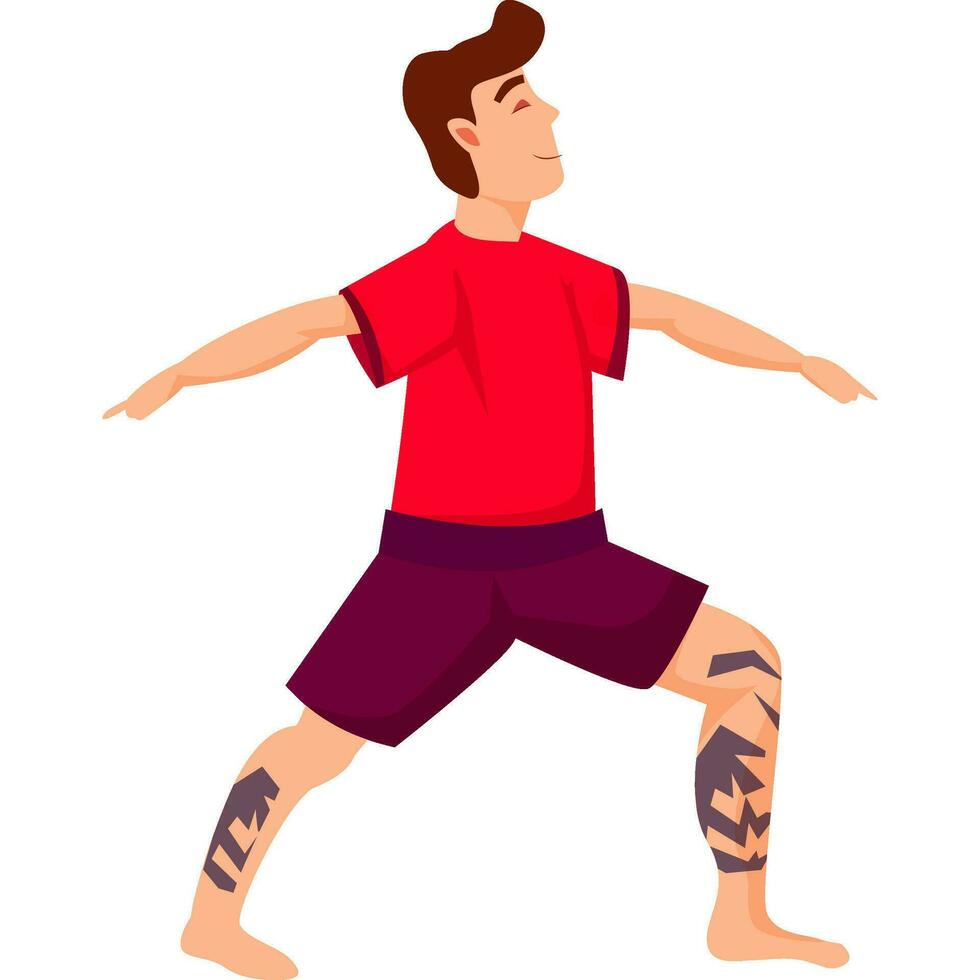 Virabhadrasana yoga asana pose vector