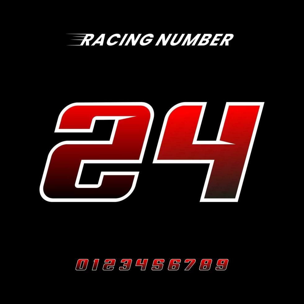 Racing Number 24 Design Vector Template.eps