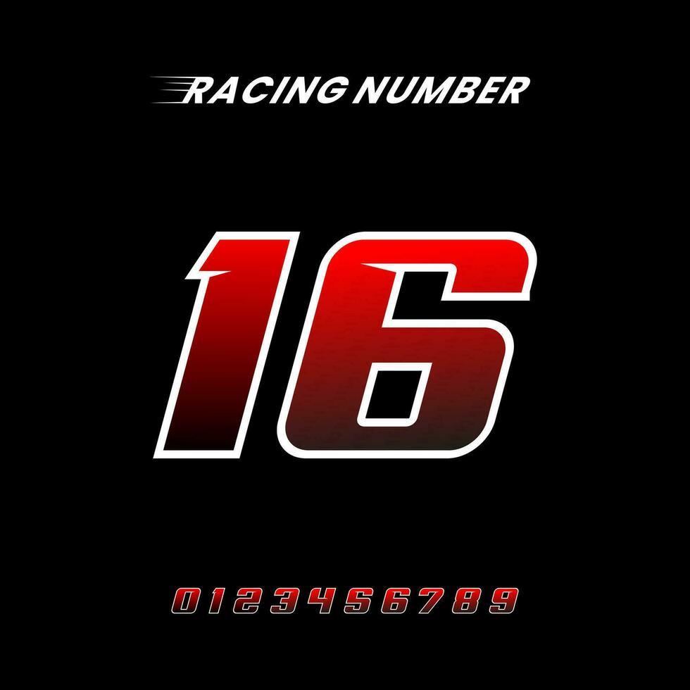 Sport Racing Number 16 logo design vector