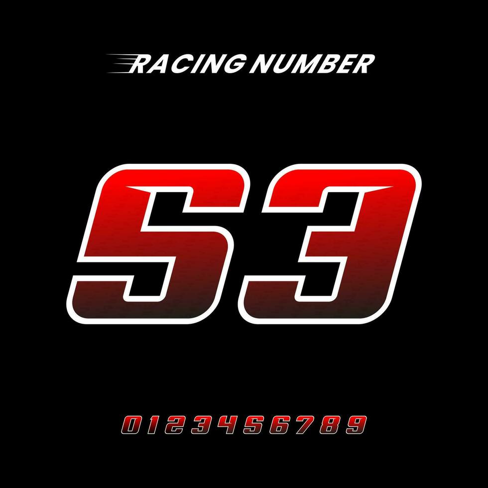 Racing Number 53 Design Vector Template