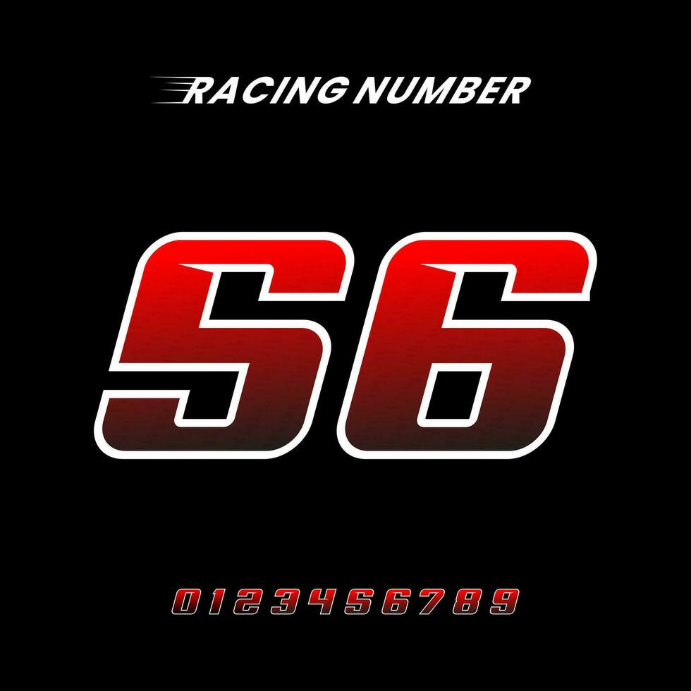 Racing Number 56 Design Vector Template