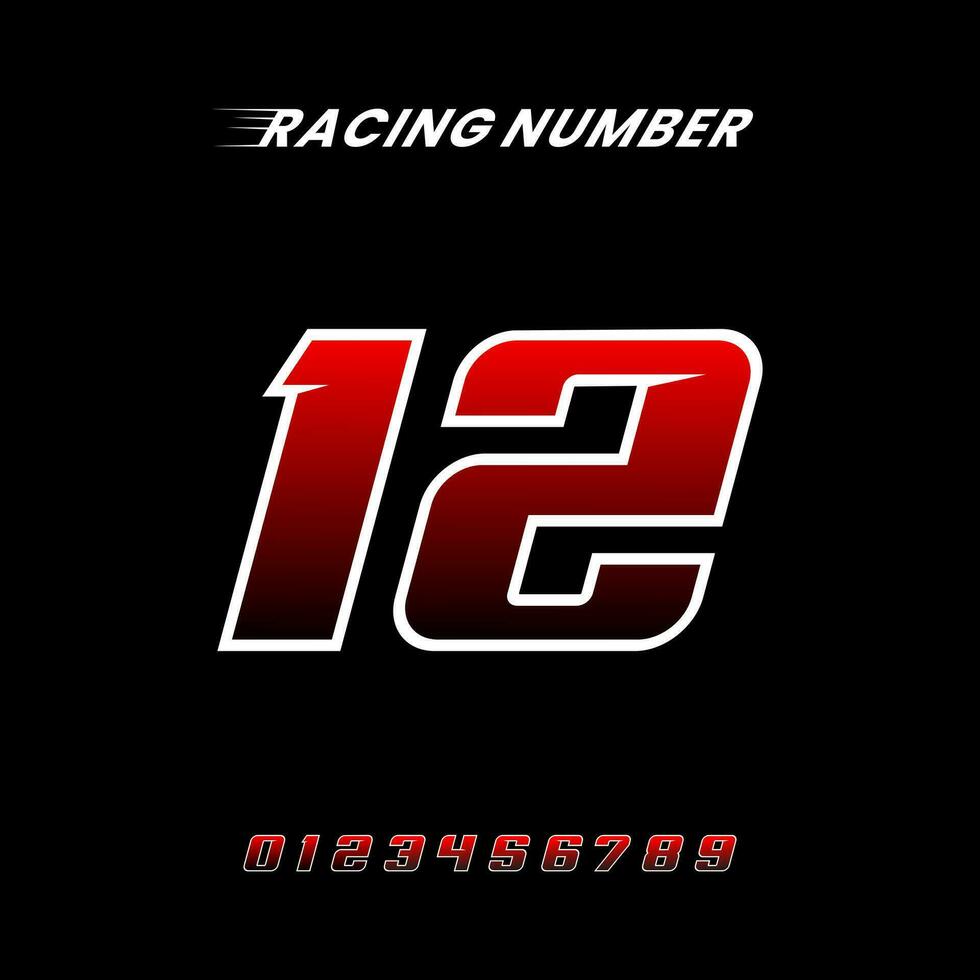 deporte carreras número 12 logo diseño vector