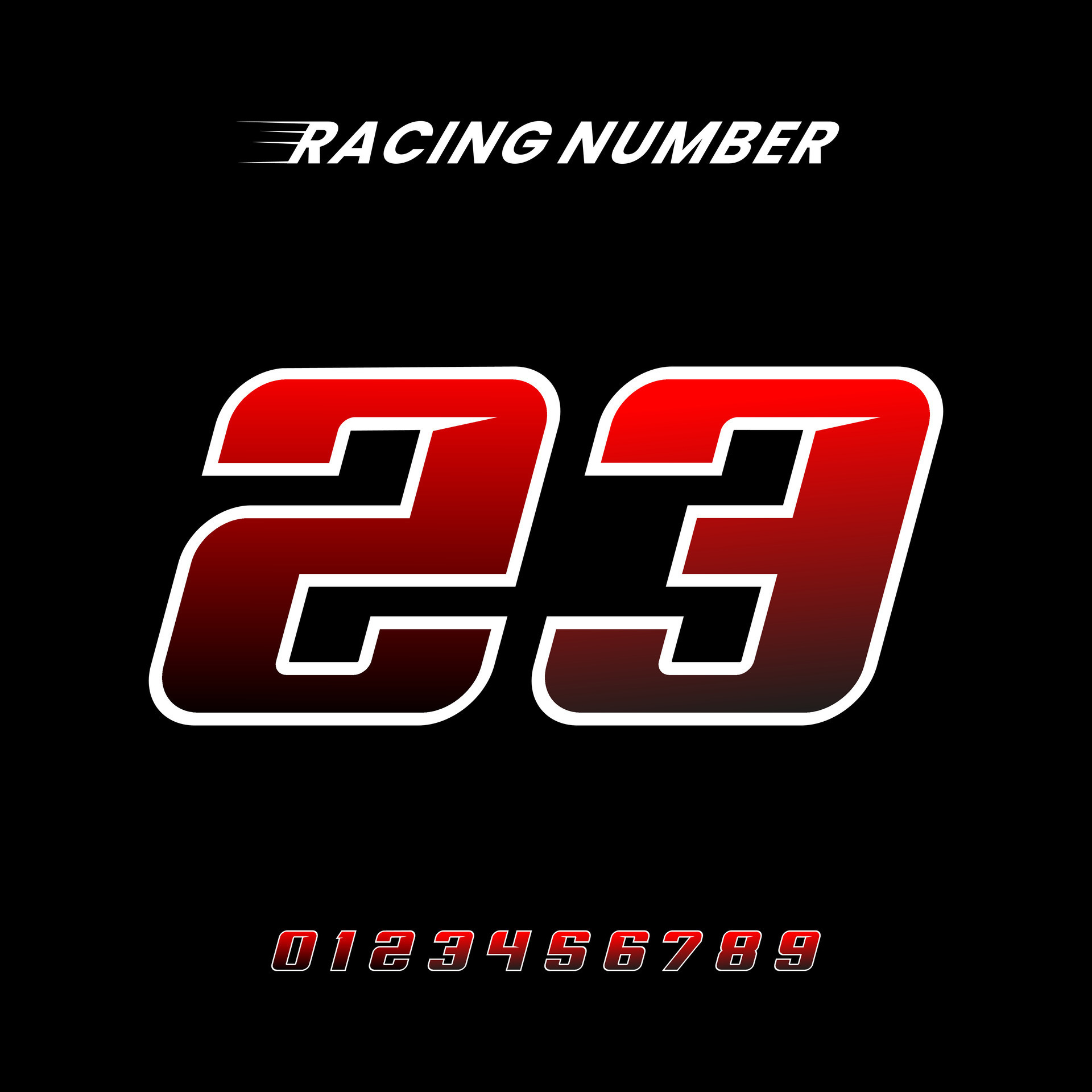 carreras número 23 diseño vector plantilla.eps 26125775 Vector en Vecteezy