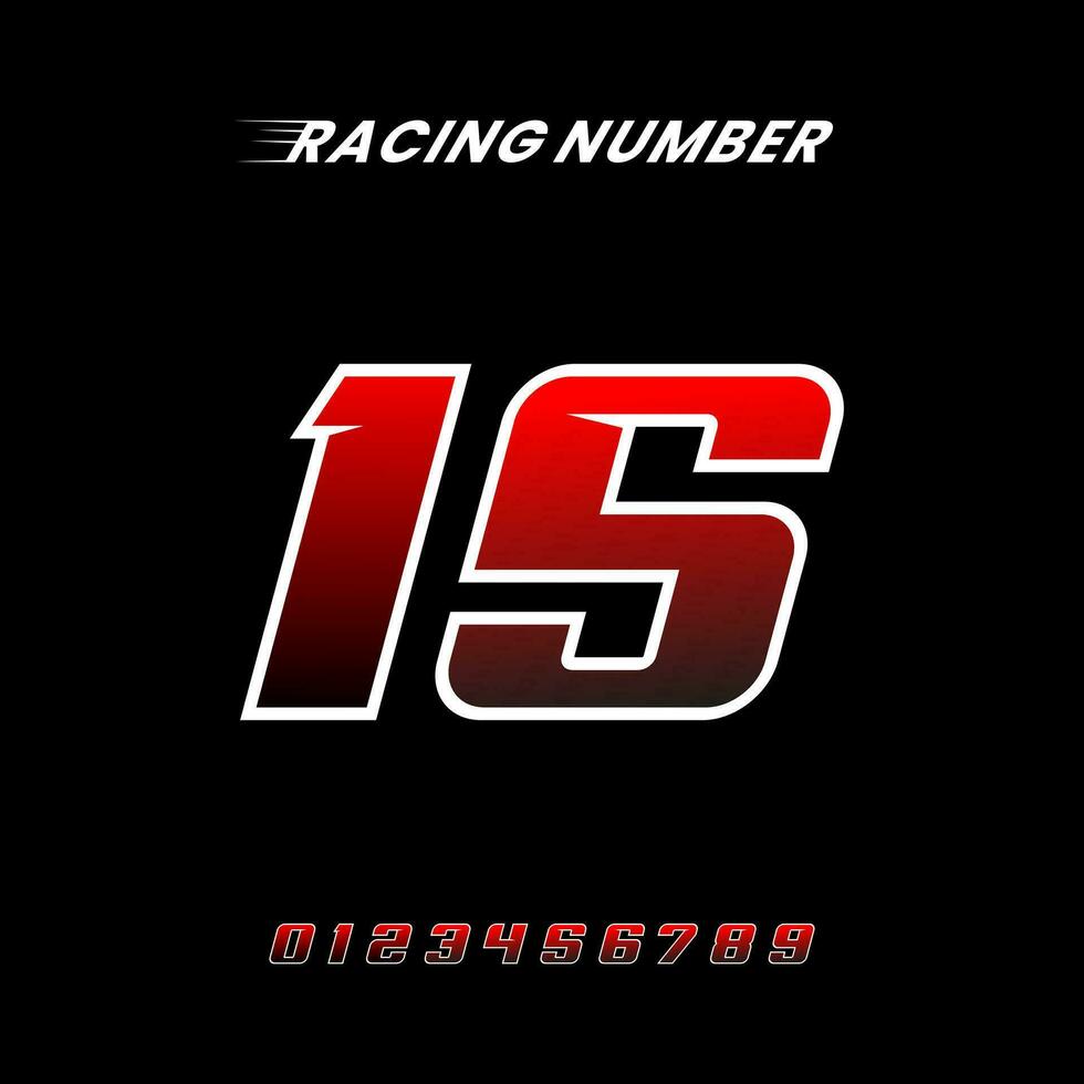 deporte carreras número 15 logo diseño vector