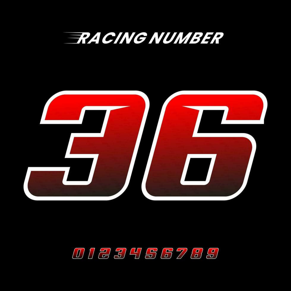 Racing Number 36 Design Vector Template