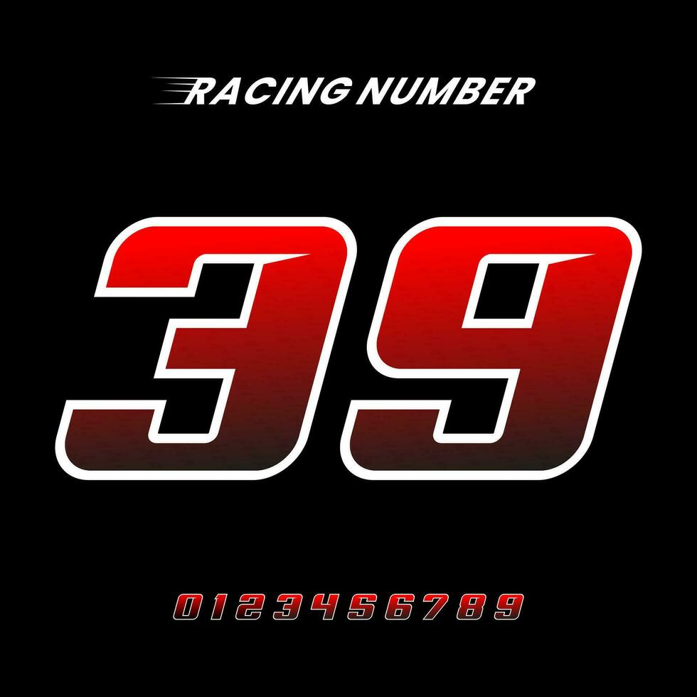 Racing Number 39 Design Vector Template