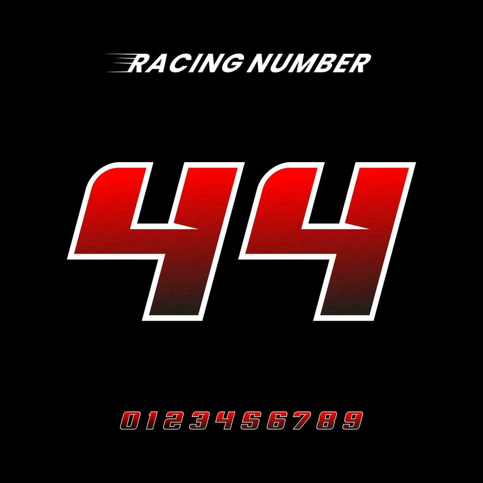 Racing Number 44 Design Vector Template