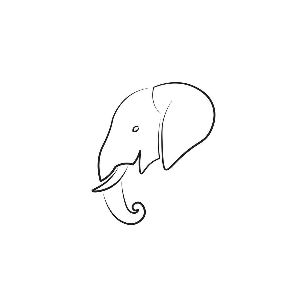 elephant head logo design vector