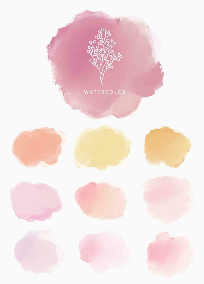 Watercolor circle brush with pink, yellow, orange for banner,background invitation vector