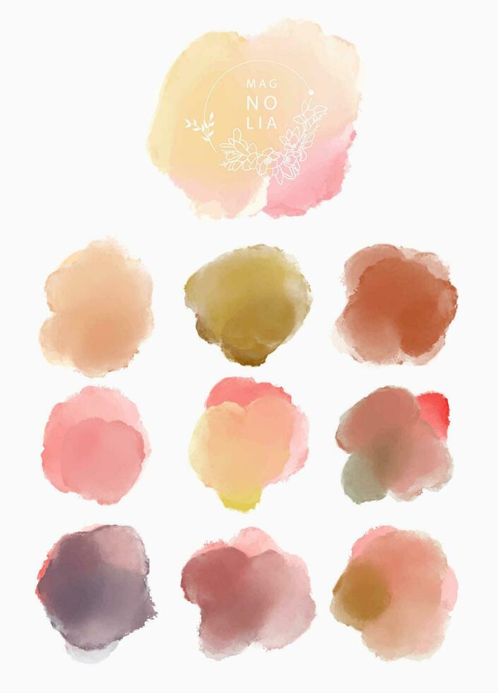 Watercolor circle brush with brown, red for banner,background invitation vector